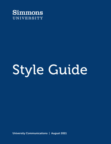 Simmons University Style Guide August 2021