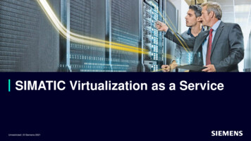 SIMATIC Virtualization As A Service Presentation EN - Siemens
