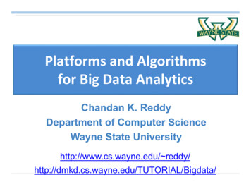 Platforms And Algorithms For Big Data Analytics
