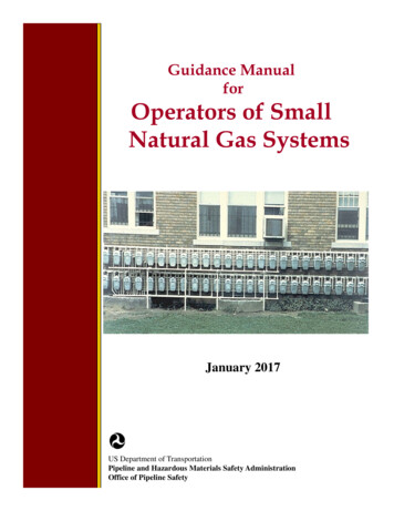 Guidance Manual For Operators Of Small Natural Gas 