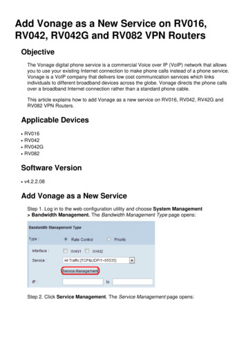 Add Vonage As A New Service On RV016, RV042, RV042G And RV082 . - Cisco