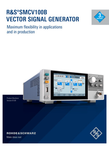 R&S SMCV100B VECTOR SIGNAL GENERATOR - Rohde & Schwarz