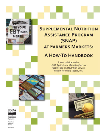 Supplemental Nutrition Assistance Program (Snap At Farmers Markets A .