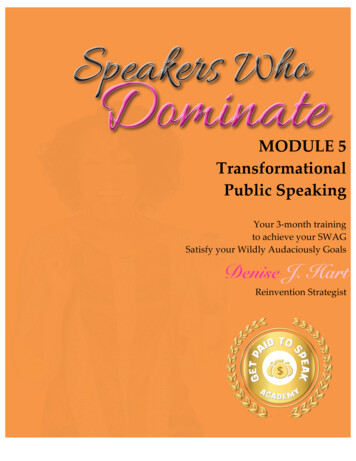 MODULE 5 Transformational Public Speaking