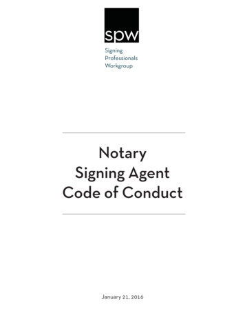 Notary Signing Agent Code Of Professional Responsibility
