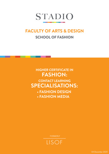 HIGHER CERTIFICATE IN FASHION - STADIO