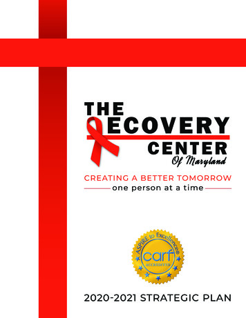 Strategic Plan Catalogue - The Recovery Center Of Maryland