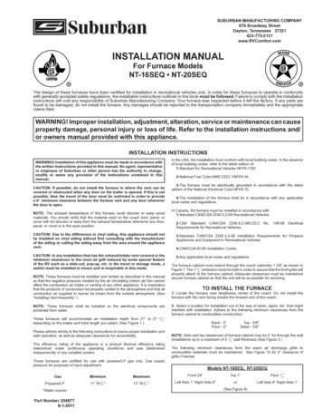 Suburban Furnace Installation Manual - Pdxrvwholesale