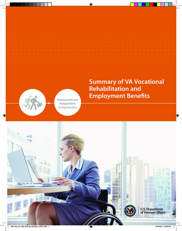 Summary Of VA Vocational Rehabilitation And Employment Benefits