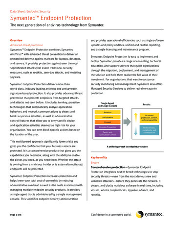Data Sheet: Endpoint Security Symantec Endpoint Protection
