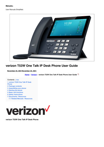 Verizon T53W One Talk IP Desk Phone User Guide - Manuals 