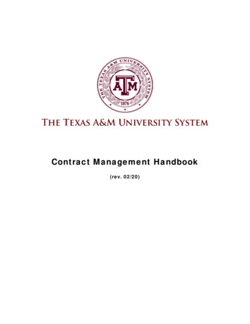 Contract Management Handbook - Texas A&M University 