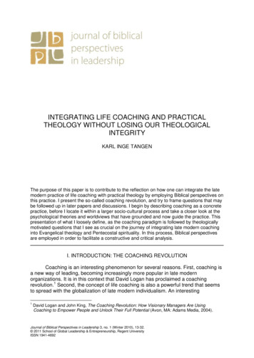INTEGRATING LIFE COACHING AND PRACTICAL THEOLOGY 