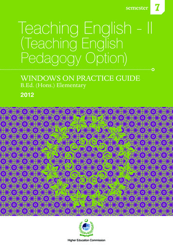 Teaching English II (Pedagogy Option)