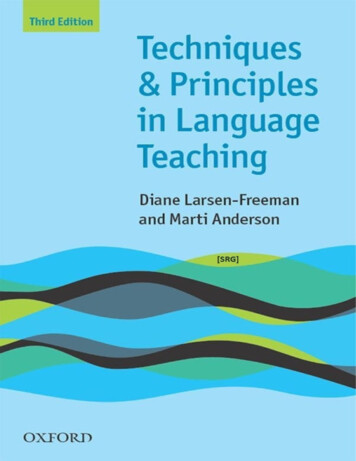 Techniques And Principles In Language Teaching 3rd Edition .