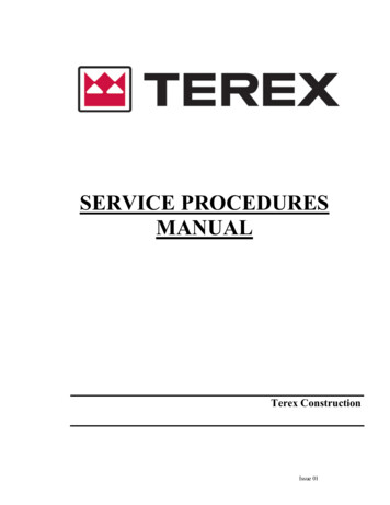 SERVICE PROCEDURES MANUAL - Terex