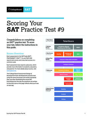 Scoring Your SAT Practice Test #9