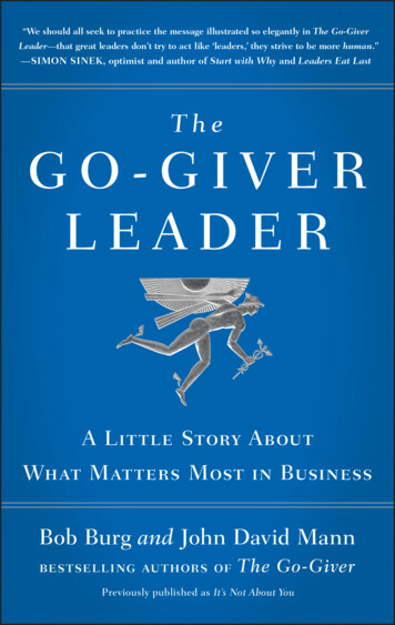 The Go-ver LeaderGi The Go-iver Leader G - The Go-Giver