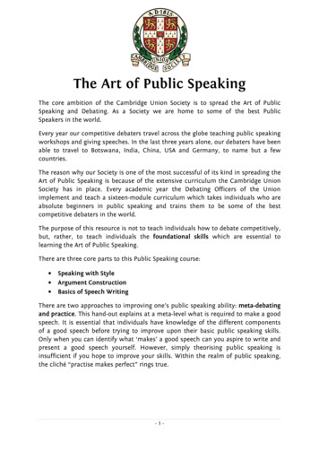 The Art Of Public Speaking - Cambridge Union Debating