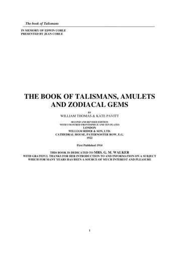 THE BOOK OF TALISMANS, AMULETS AND ZODIACAL GEMS