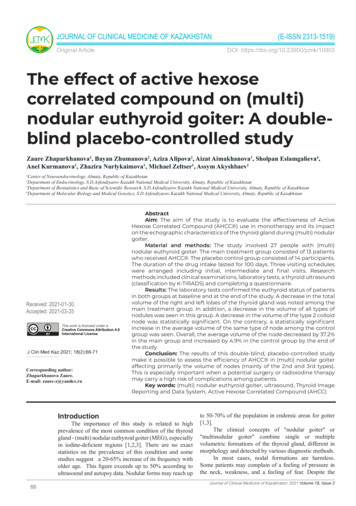 Correlated Compound On (multi) Nodular Euthyroid Goiter: A .
