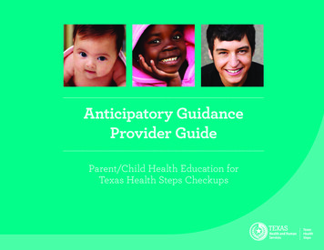 Anticipatory Guidance Provider Guide - Texas Health And .