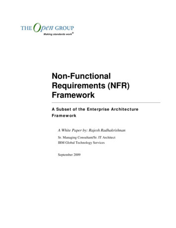 Non-Functional Requirements (NFR) Framework