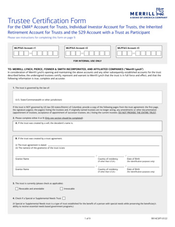 Trustee Certifcation Form - Merrill