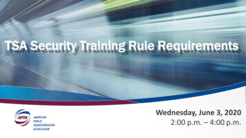 TSA Security Training Rule Requirements