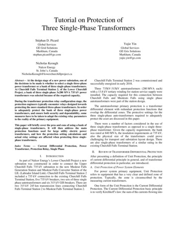 Tutorial On Protection Of Three Single-Phase Transformers