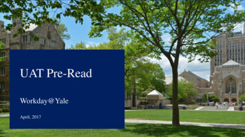 UAT Pre-Read - Yale University