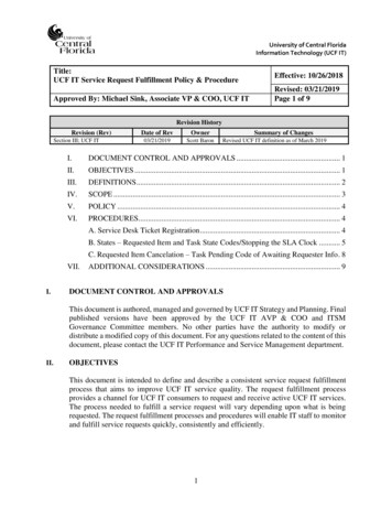UCF IT Service Request Fulfillment Policy Procedure