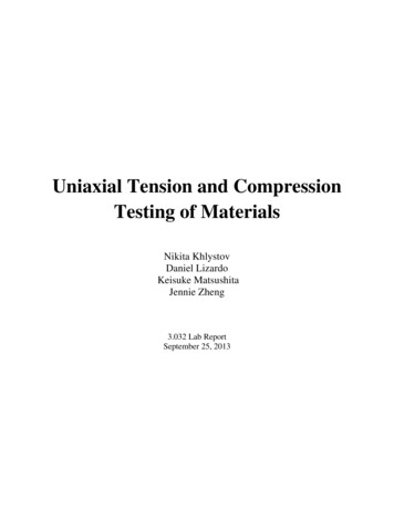 Uniaxial Tension And Compression Testing Of Materials