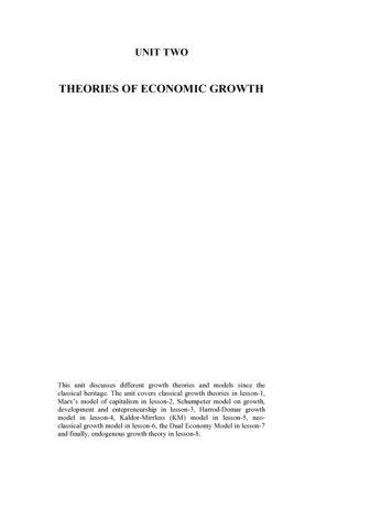 THEORIES OF ECONOMIC GROWTH