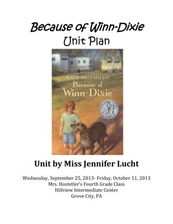 Because Of Winn-Dixie Unit Plan