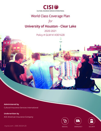 University Of Houston - Clear Lake - Cultural Insurance