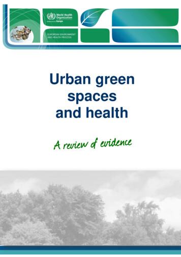 Urban Green Spaces And Health - World Health Organization