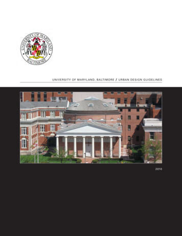 Urban Design Guidelines - University Of Maryland, Baltimore