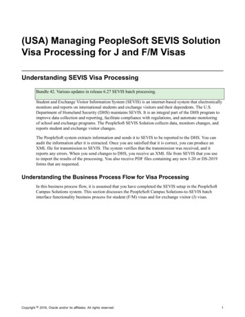 (USA) Managing PeopleSoft SEVIS Solution Visa Processing . - IT@Cornell