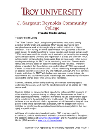 J. Sargeant Reynolds Community College - Troy University