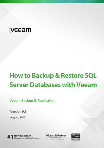 How To Backup & Restore SQL Server Databases With Veeam