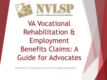 VA Vocational Rehabilitation & Employment Benefits Claims: A Guide For .