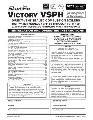 VICTORY VSPH The Boiler For Reference. - Slantfin