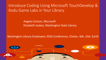 Introduce Coding Using Microsoft TouchDevelop & Kodu 