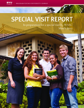 SPECIAL VISIT REPORT - Academics.byuh.edu