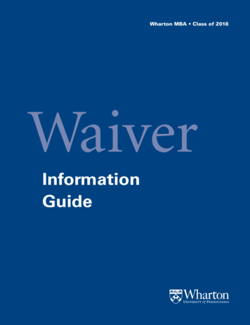 Wharton Waiver Guide - Mba-inside.wharton.upenn.edu