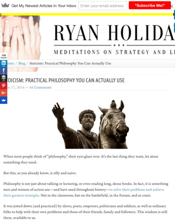 STOICISM: PRACTICAL PHILOSOPHY YOU CAN ACTUALLY USE
