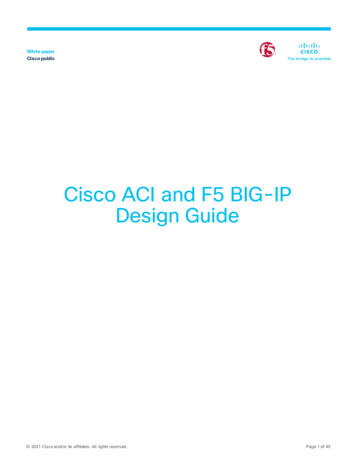 Cisco ACI And F5 BIG-IP Design Guide White Paper
