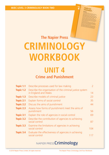 CRIMINOLOGY WORKBOOK