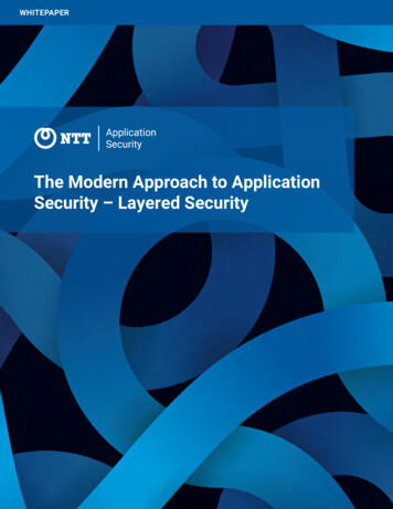 The Modern Approach To Application Security - Layered Security